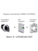 Black Color Push Button Kit - Degree of Protection NEMA 4X (IP69K) - Lovato LPCB102KIT